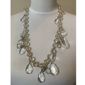 Loft Crystal Rhinestones Ball and Tear Drop Necklace